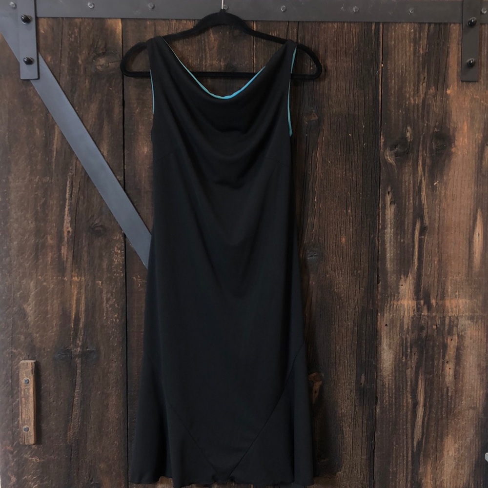 Express black sleeveless dress with flirty hem